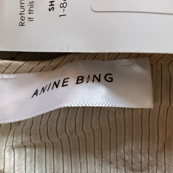 Anine Bing Madison  Mini Dress In Cream And Black Stripe - Picture 12 of 12